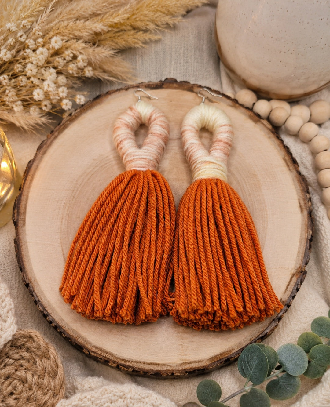 ❤️Teez Unique & Klassy Made With Love Loop Tassel Earrings❤️