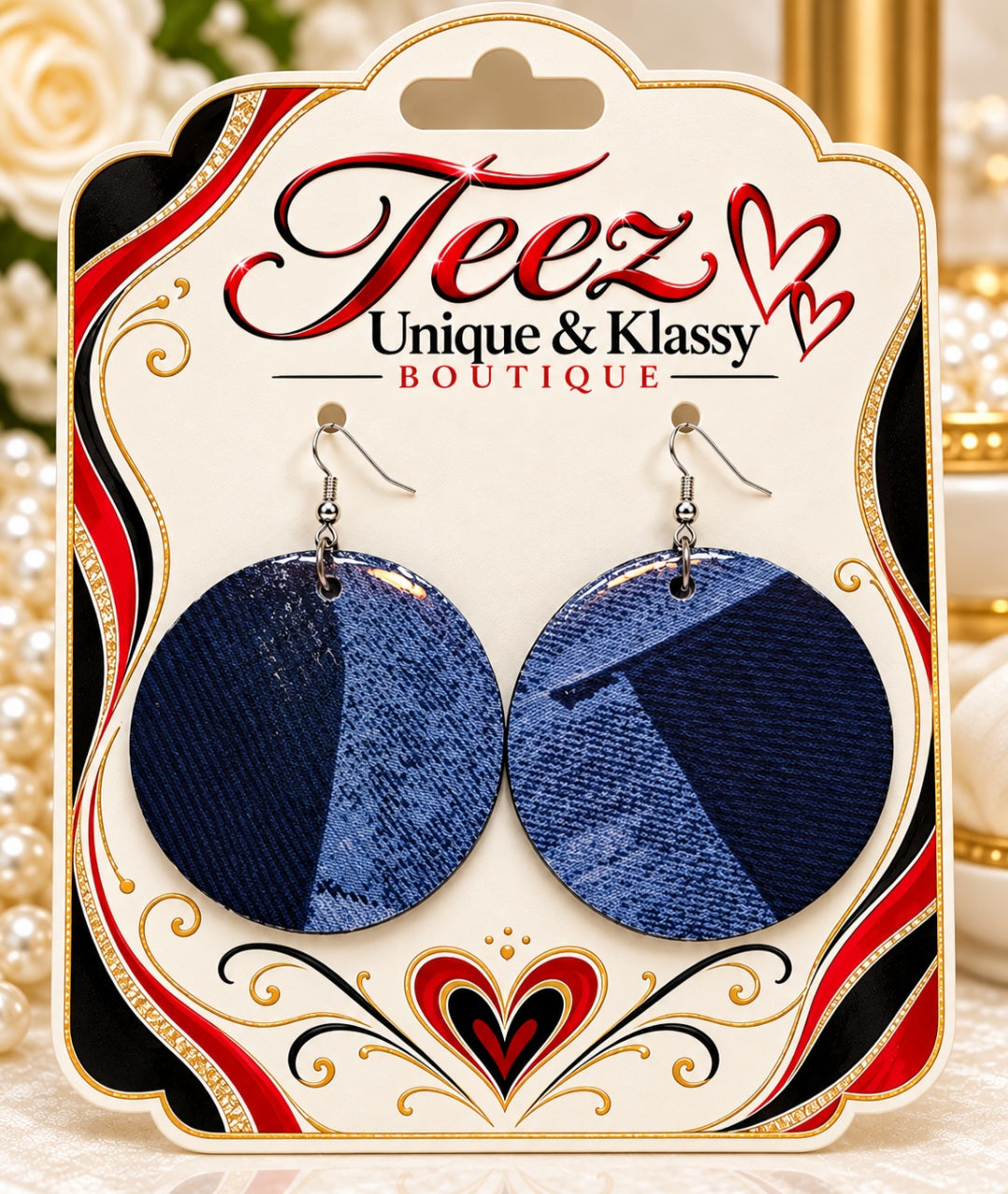 ❤️Teez Unique & Klassy Made With Love Large Wood Earrings❤️
