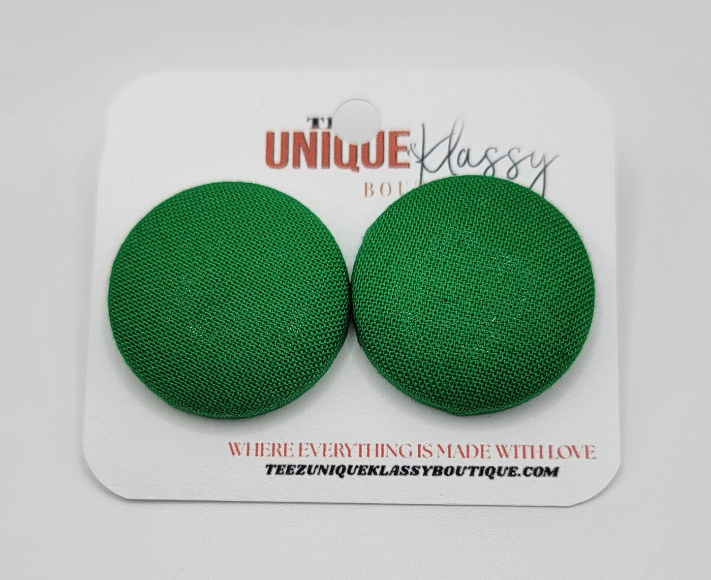 ❤️Teez Unique & Klassy Small Fabric Button Earrings❤️