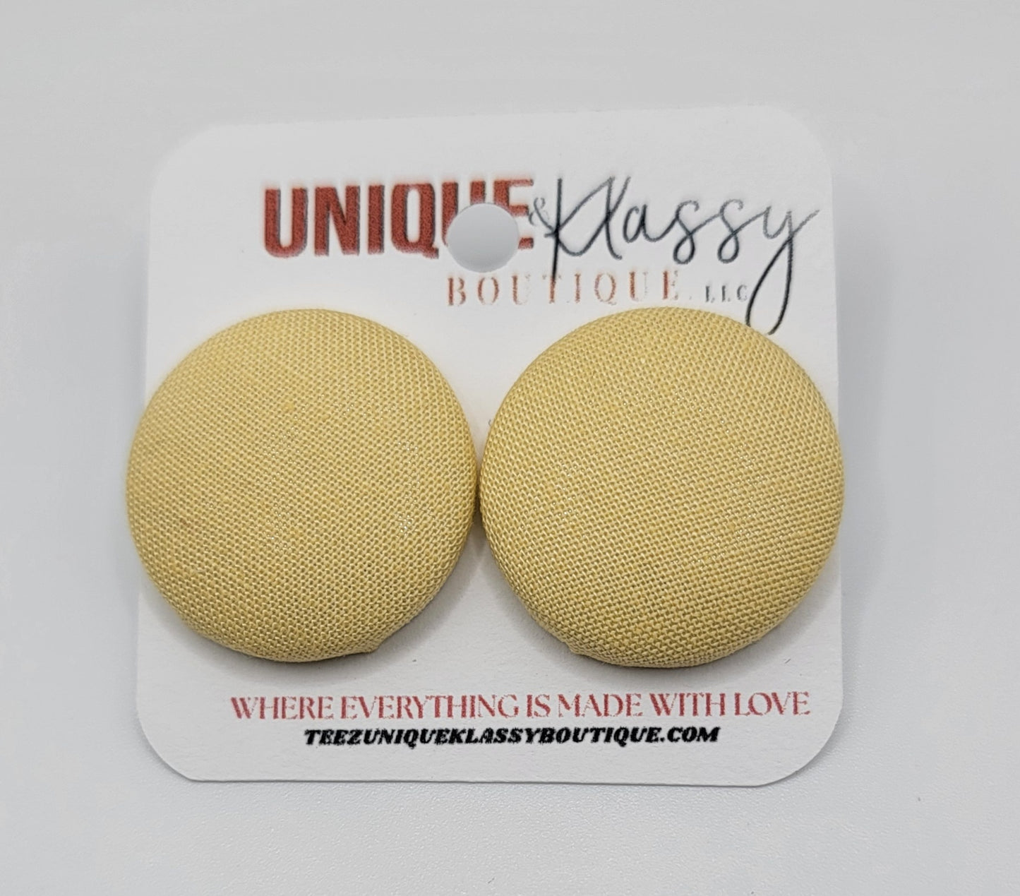 ❤️Teez Unique & Klassy Small Fabric Button Earrings❤️