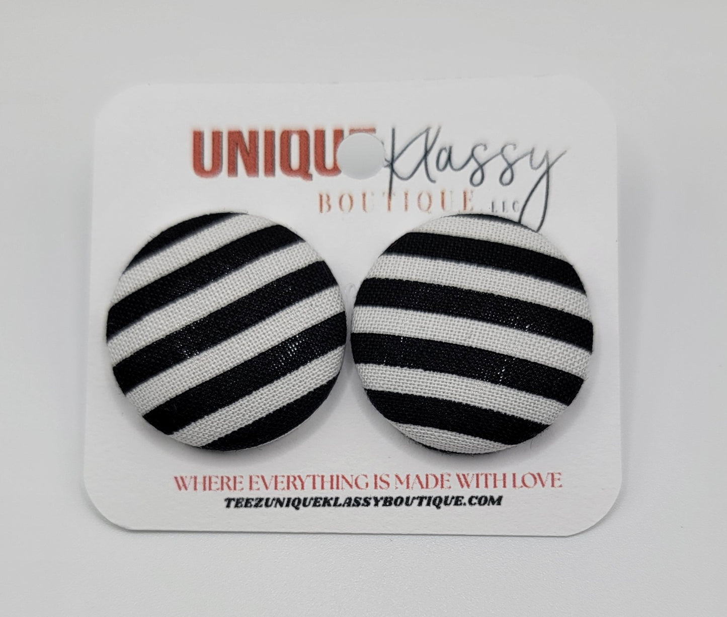 ❤️Teez Unique & Klassy Small Fabric Button Earrings❤️