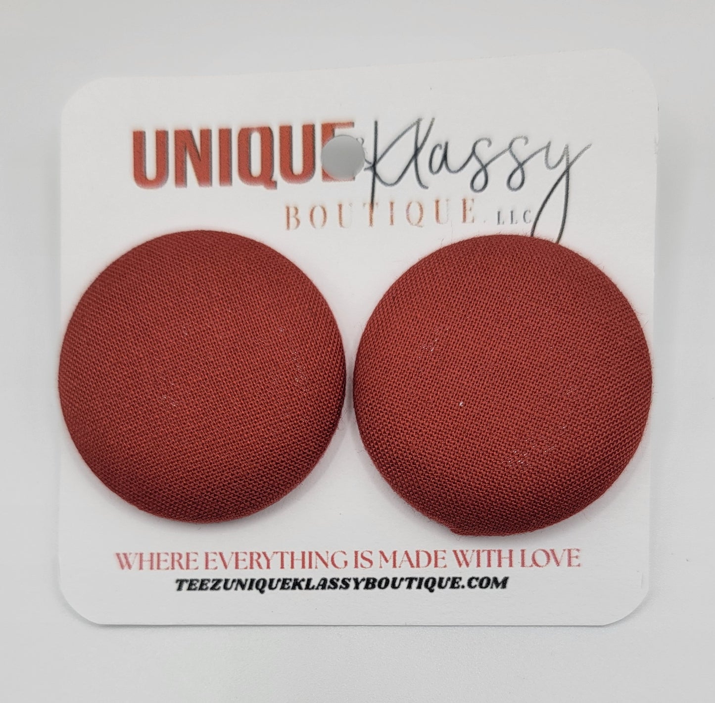 ❤️Teez Unique & Klassy Large Fabric Button Earrings❤️