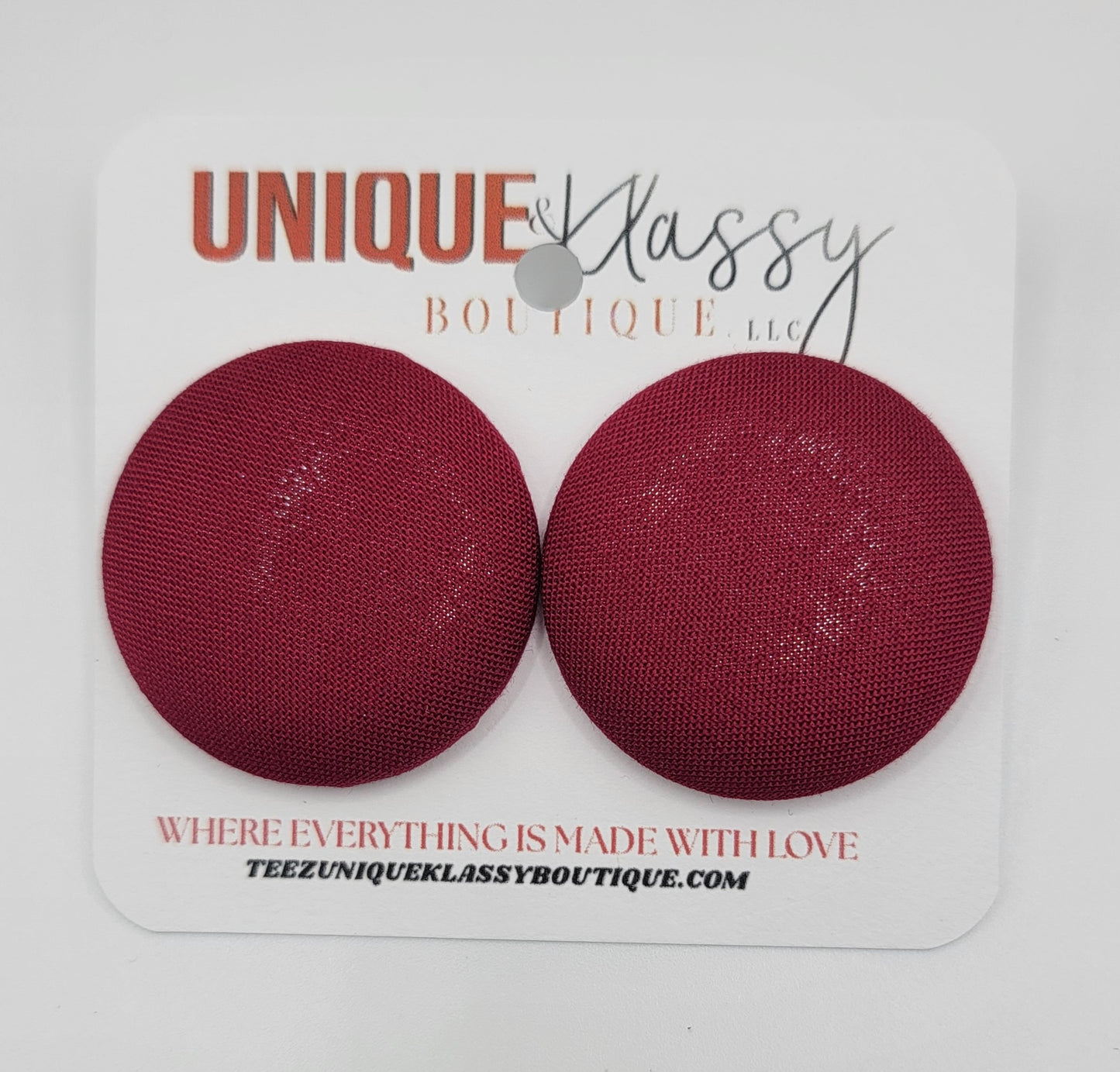 ❤️Teez Unique & Klassy Large Fabric Button Earrings❤️