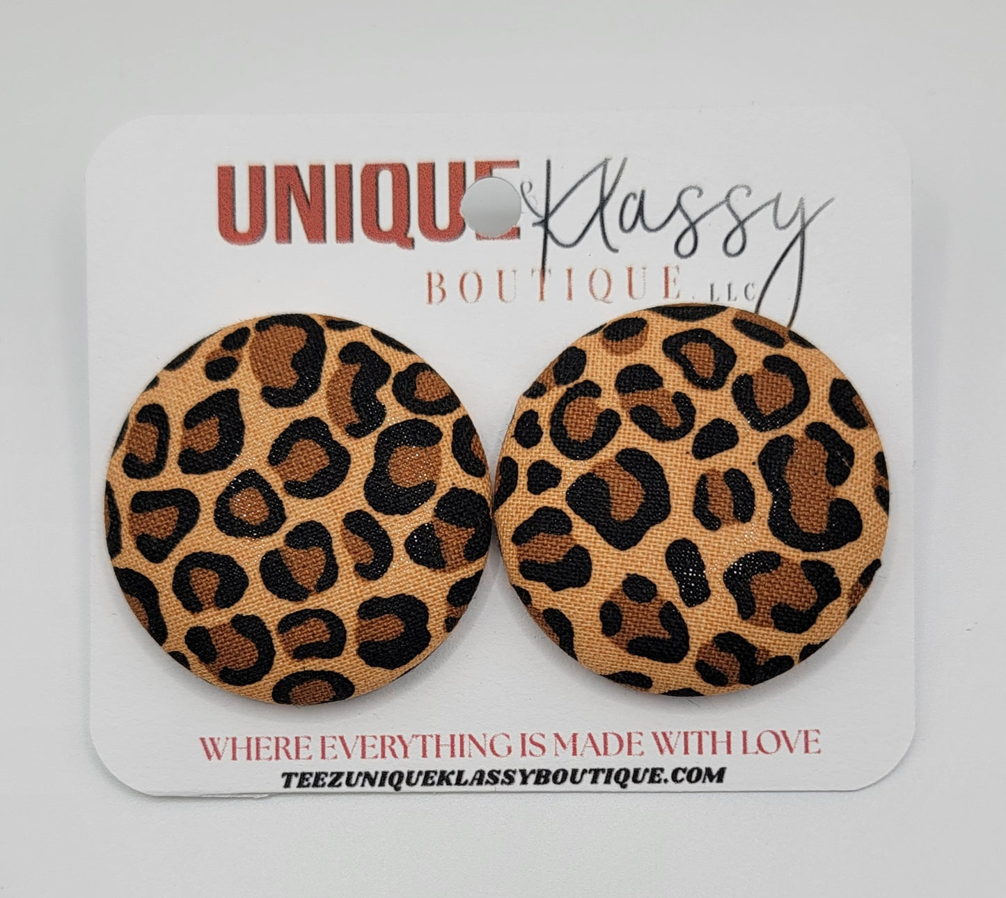 ❤️Teez Unique & Klassy Large Fabric Button Earrings❤️