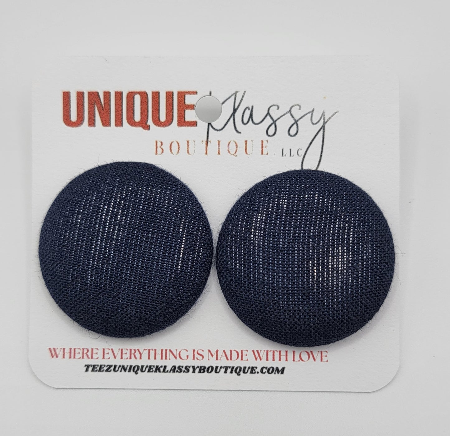❤️Teez Unique & Klassy Large Fabric Button Earrings❤️