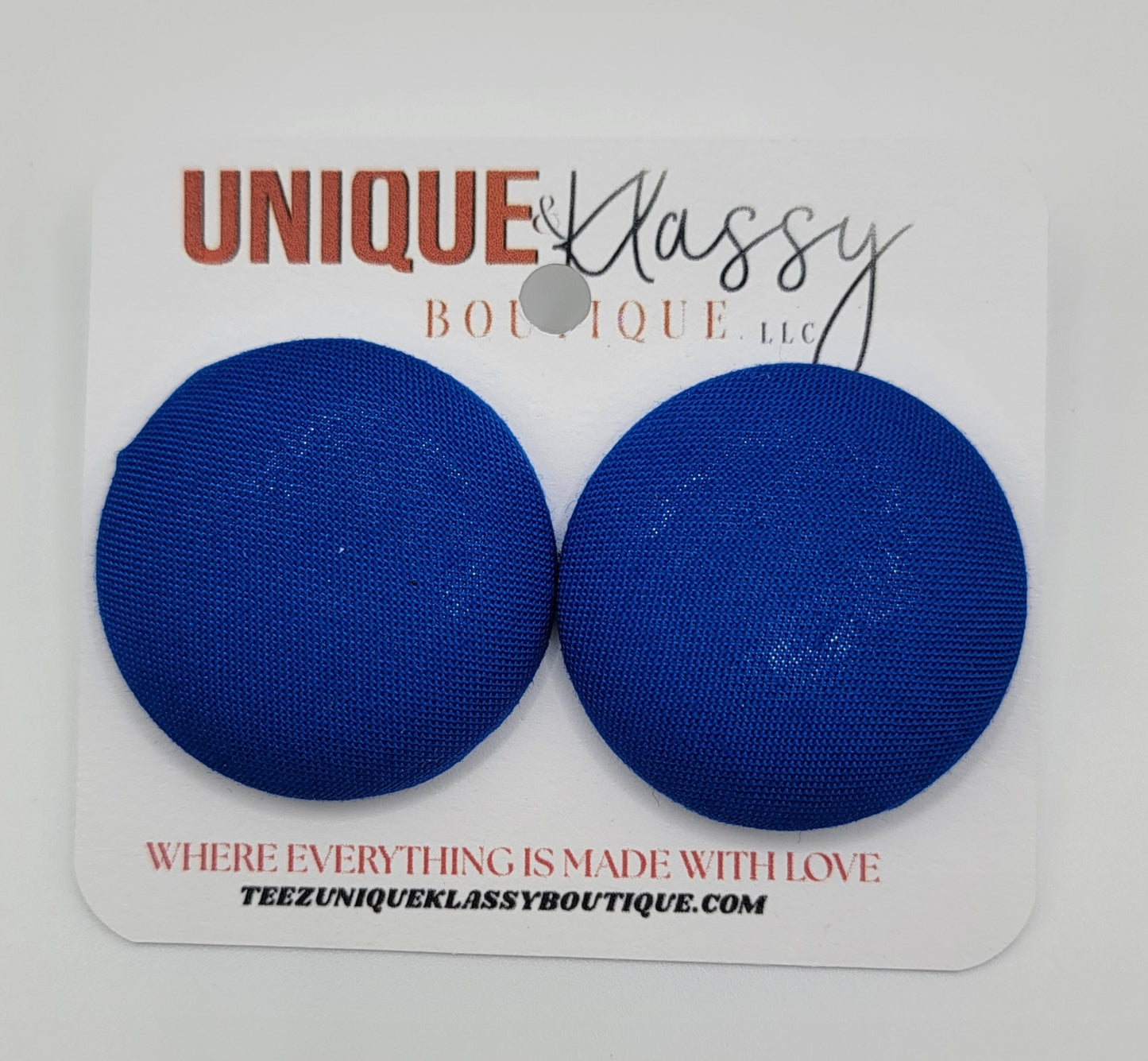 ❤️Teez Unique & Klassy Large Fabric Button Earrings❤️