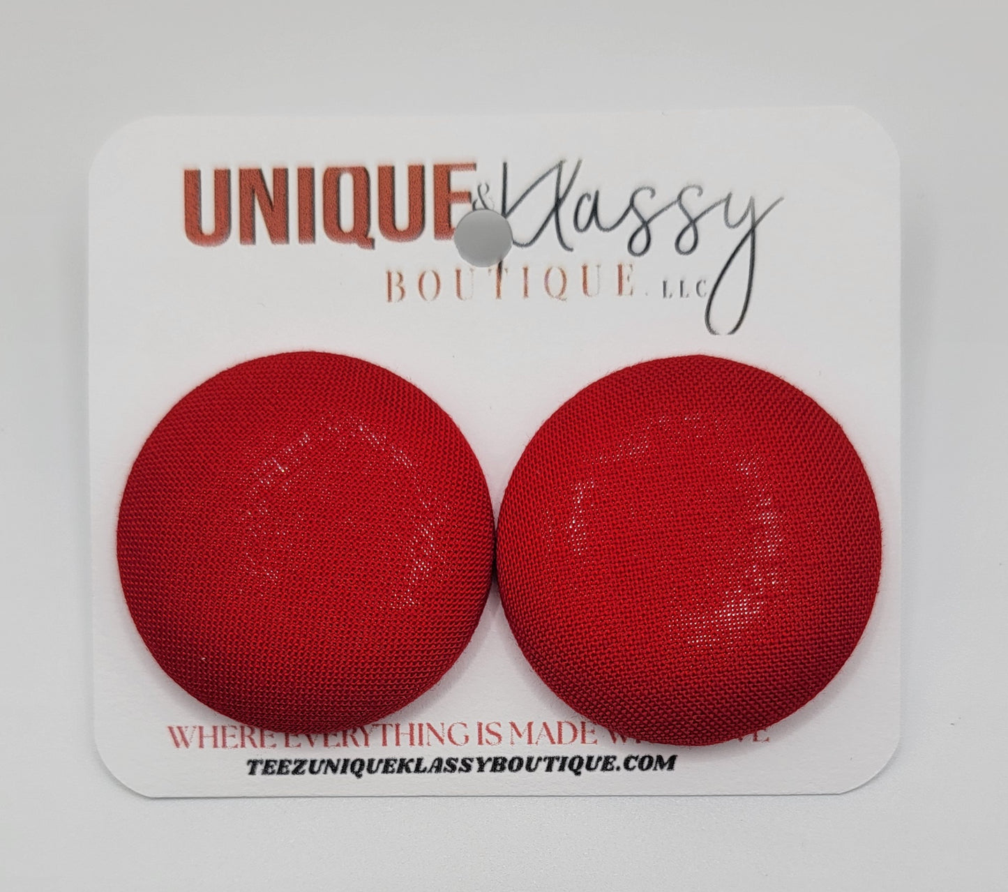 ❤️Teez Unique & Klassy Large Fabric Button Earrings❤️