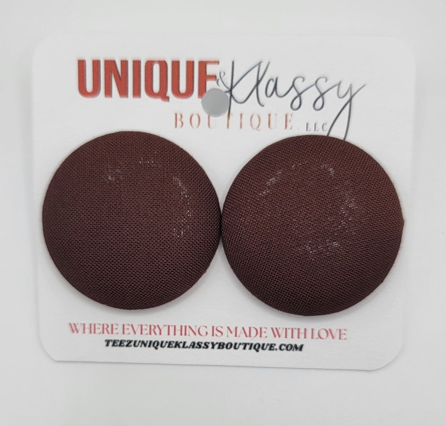 ❤️Teez Unique & Klassy Large Fabric Button Earrings❤️