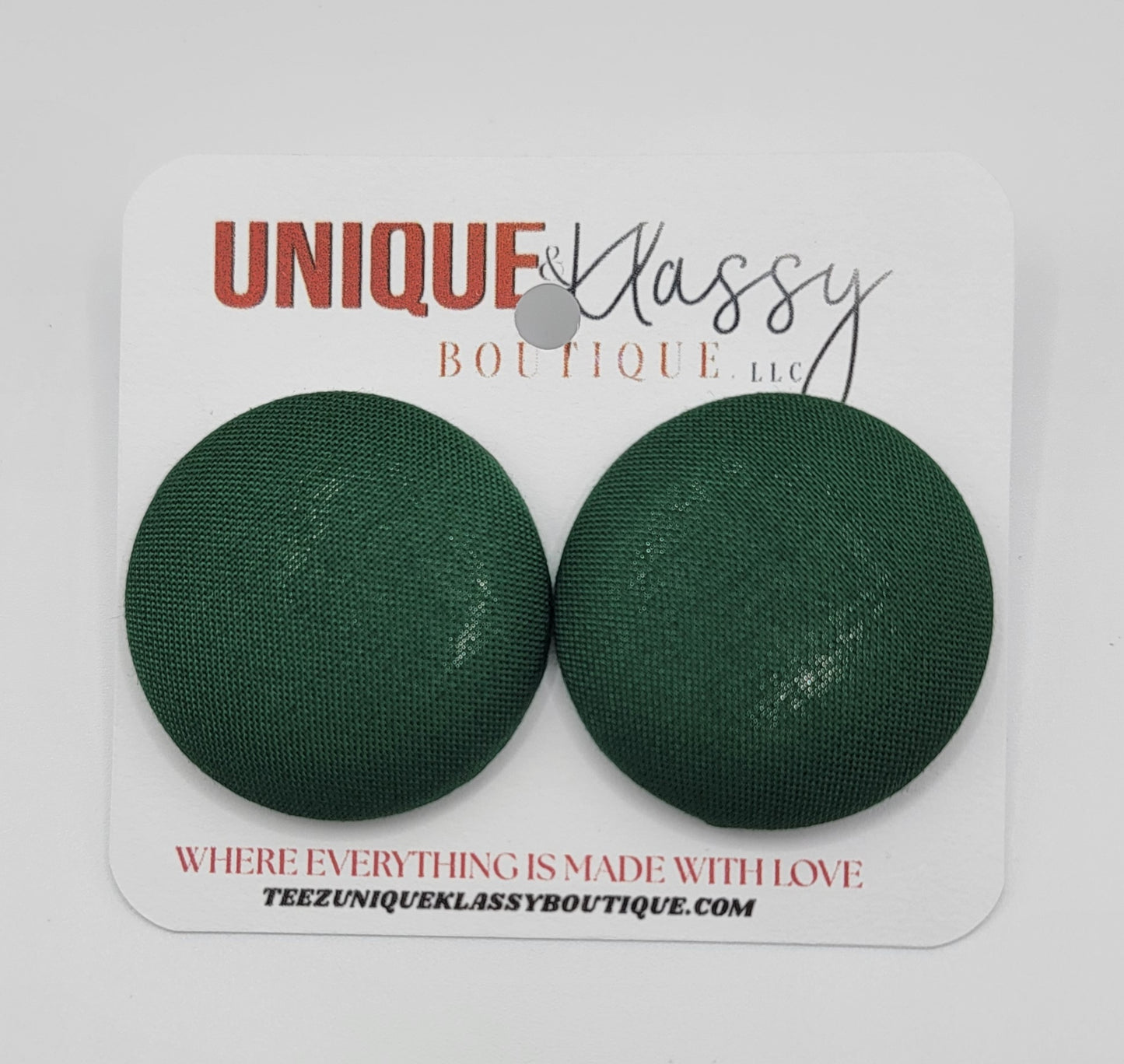 ❤️Teez Unique & Klassy Large Fabric Button Earrings❤️