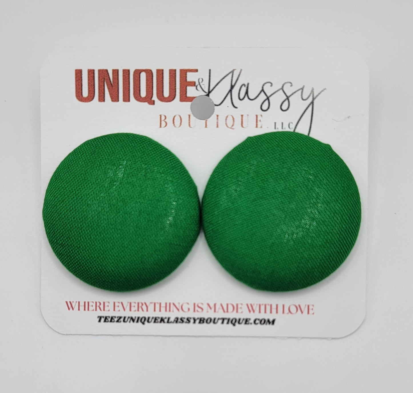 ❤️Teez Unique & Klassy Large Fabric Button Earrings❤️