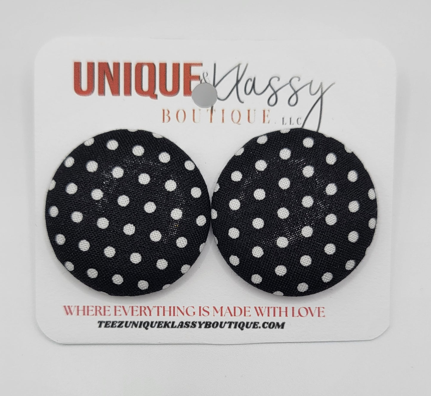 ❤️Teez Unique & Klassy Large Fabric Button Earrings❤️
