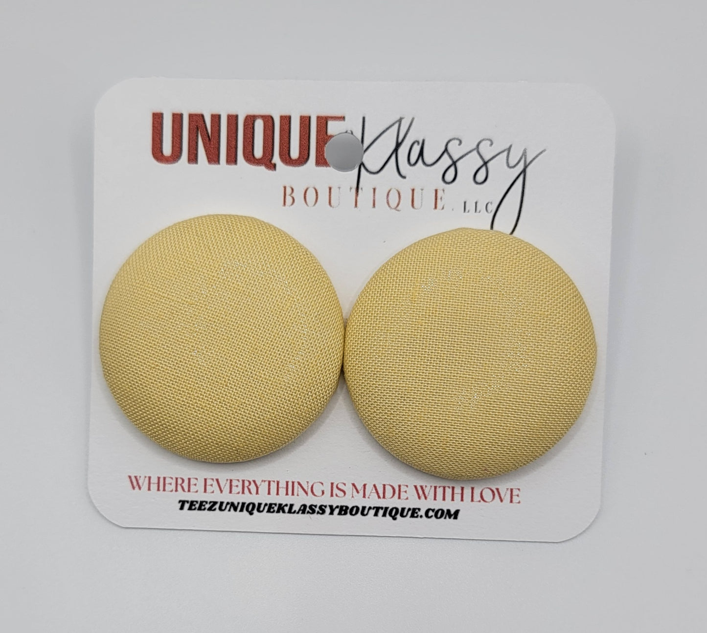 ❤️Teez Unique & Klassy Large Fabric Button Earrings❤️