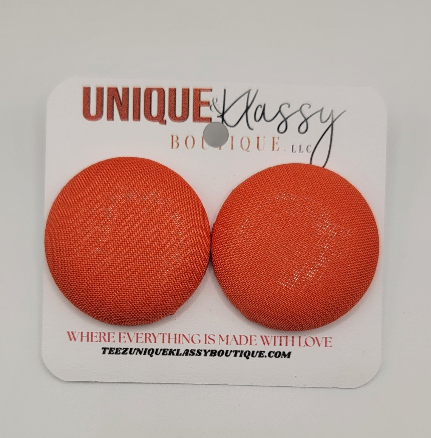 ❤️Teez Unique & Klassy Large Fabric Button Earrings❤️