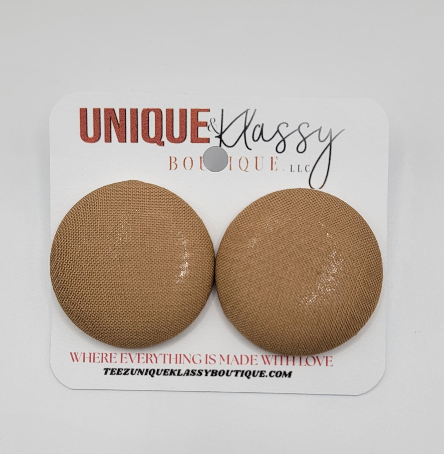❤️Teez Unique & Klassy Large Fabric Button Earrings❤️