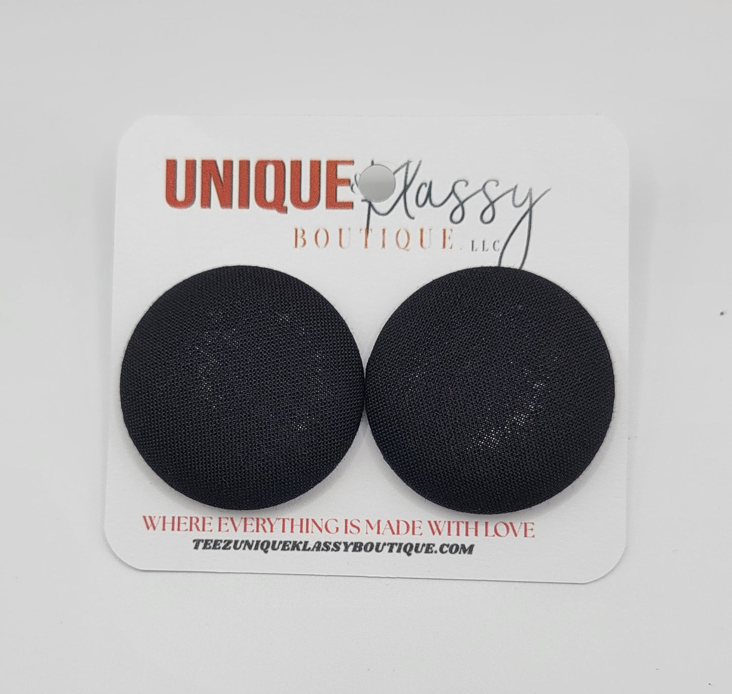 ❤️Teez Unique & Klassy Large Fabric Button Earrings❤️