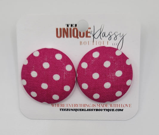 ❤️Teez Unique & Klassy Large Fabric Button Earrings❤️