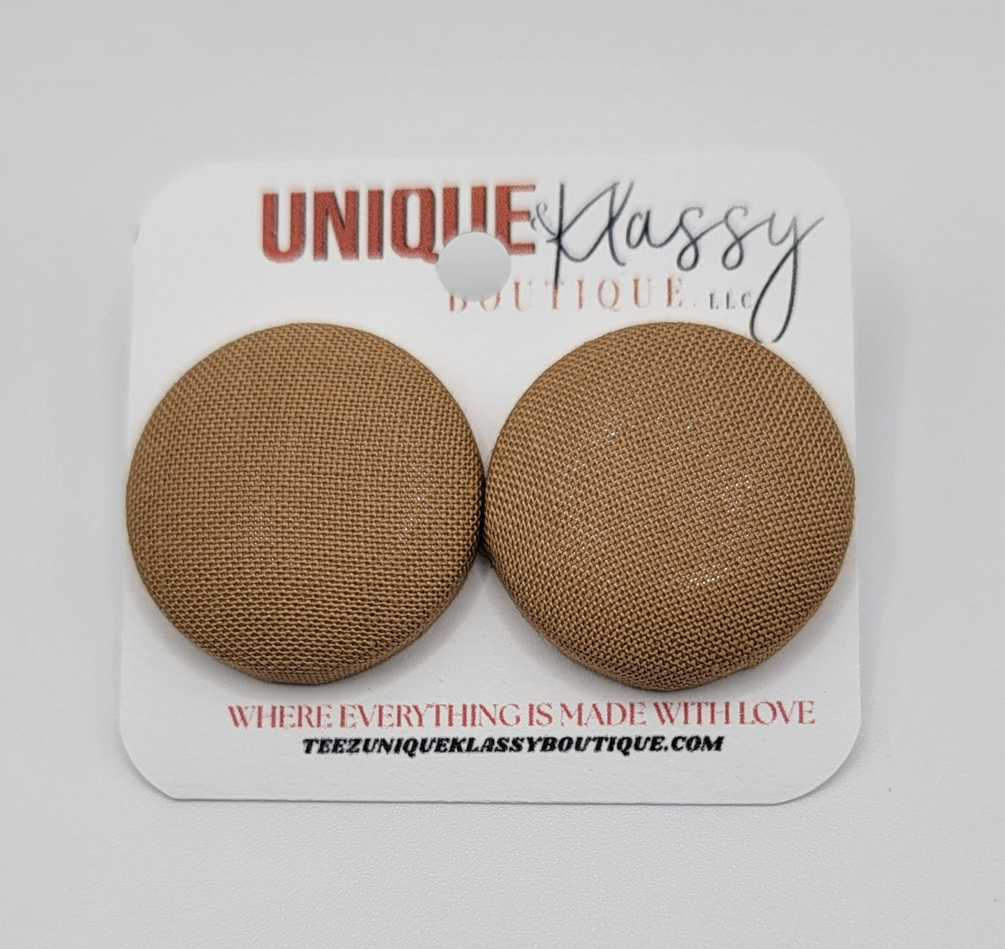 ❤️Teez Unique & Klassy Small Fabric Button Earrings❤️