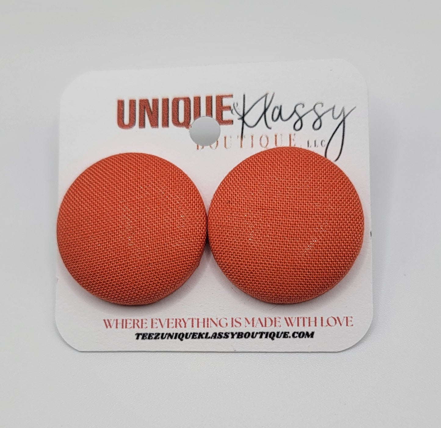 ❤️Teez Unique & Klassy Small Fabric Button Earrings❤️