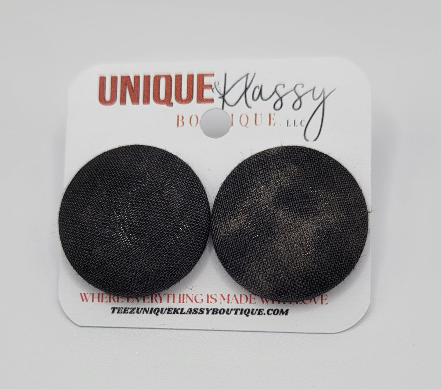 ❤️Teez Unique & Klassy Small Fabric Button Earrings❤️