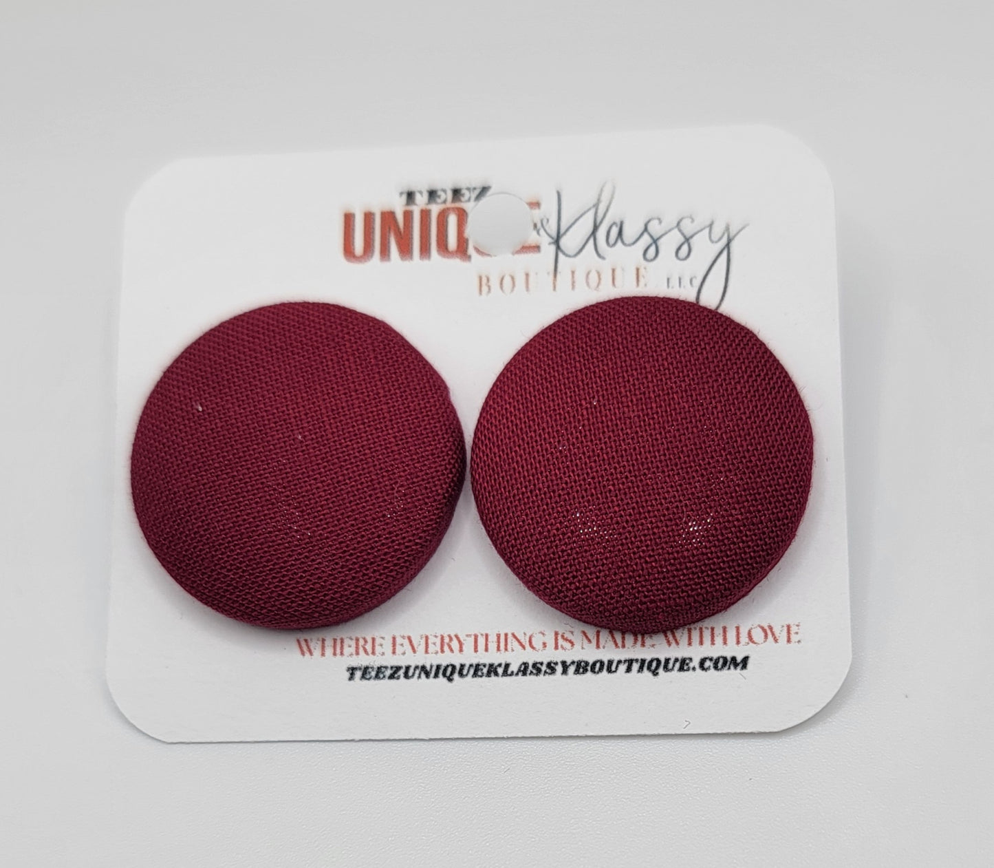 ❤️Teez Unique & Klassy Small Fabric Button Earrings❤️