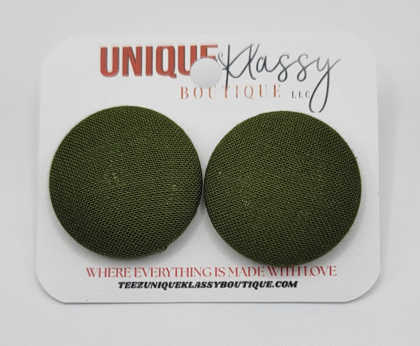 ❤️Teez Unique & Klassy Small Fabric Button Earrings❤️