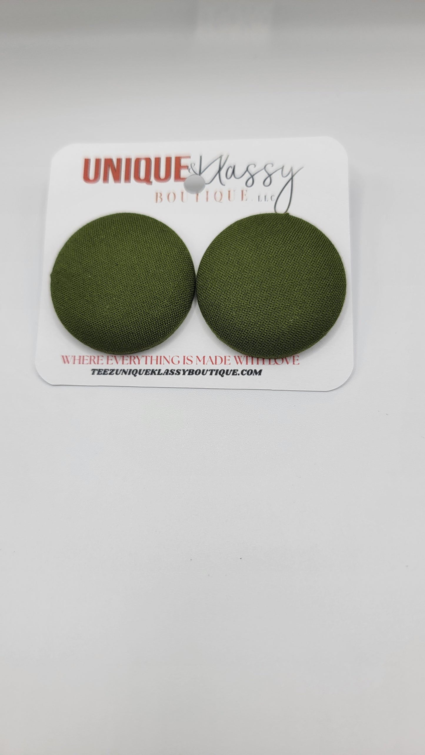❤️Teez Unique & Klassy Small Fabric Button Earrings❤️
