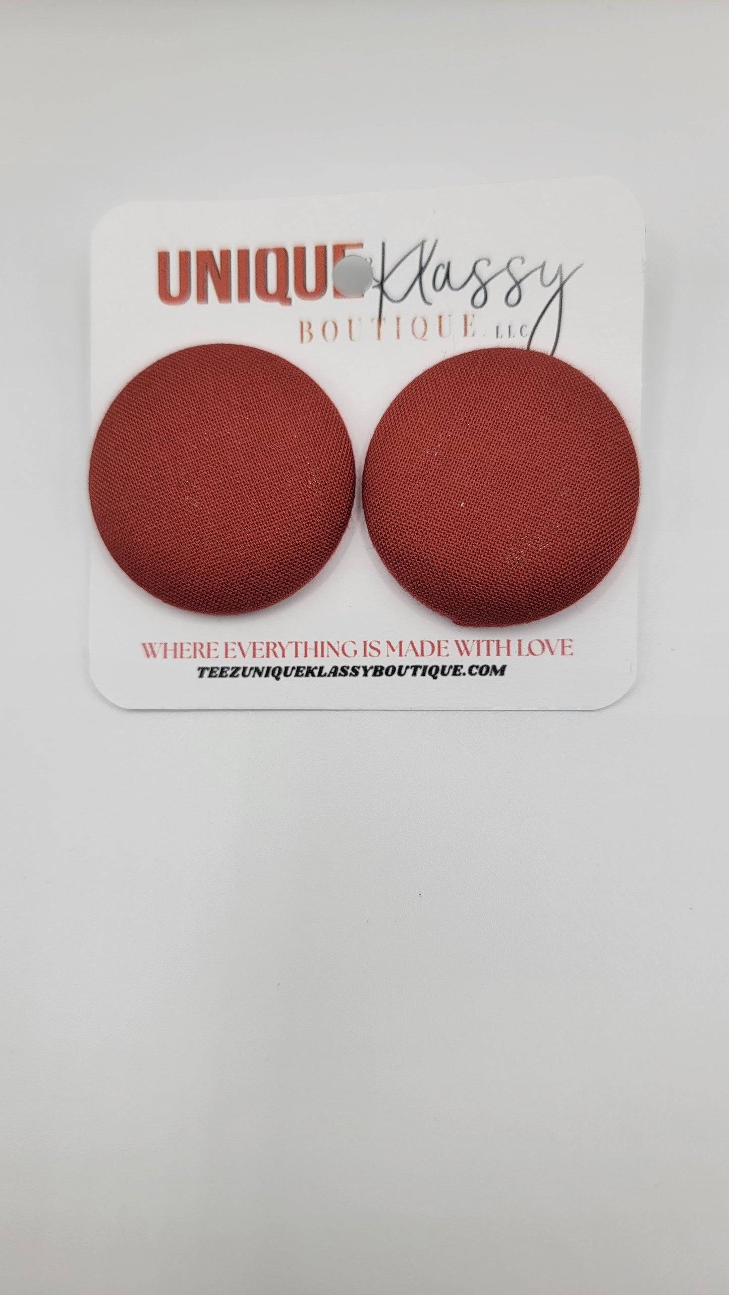 ❤️Teez Unique & Klassy Small Fabric Button Earrings❤️