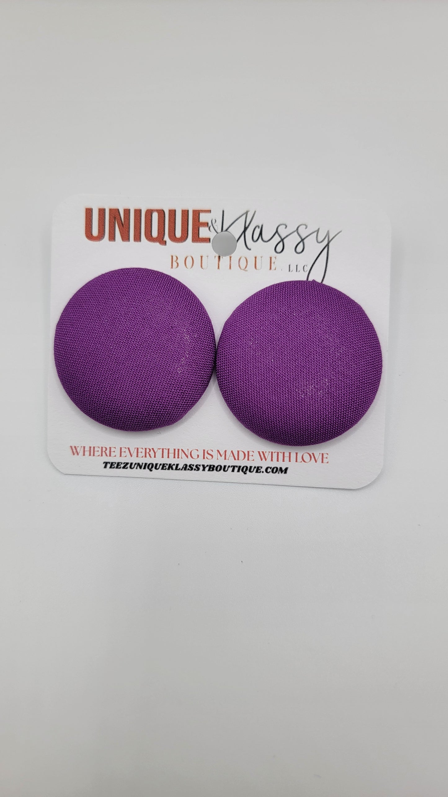 ❤️Teez Unique & Klassy Small Fabric Button Earrings❤️