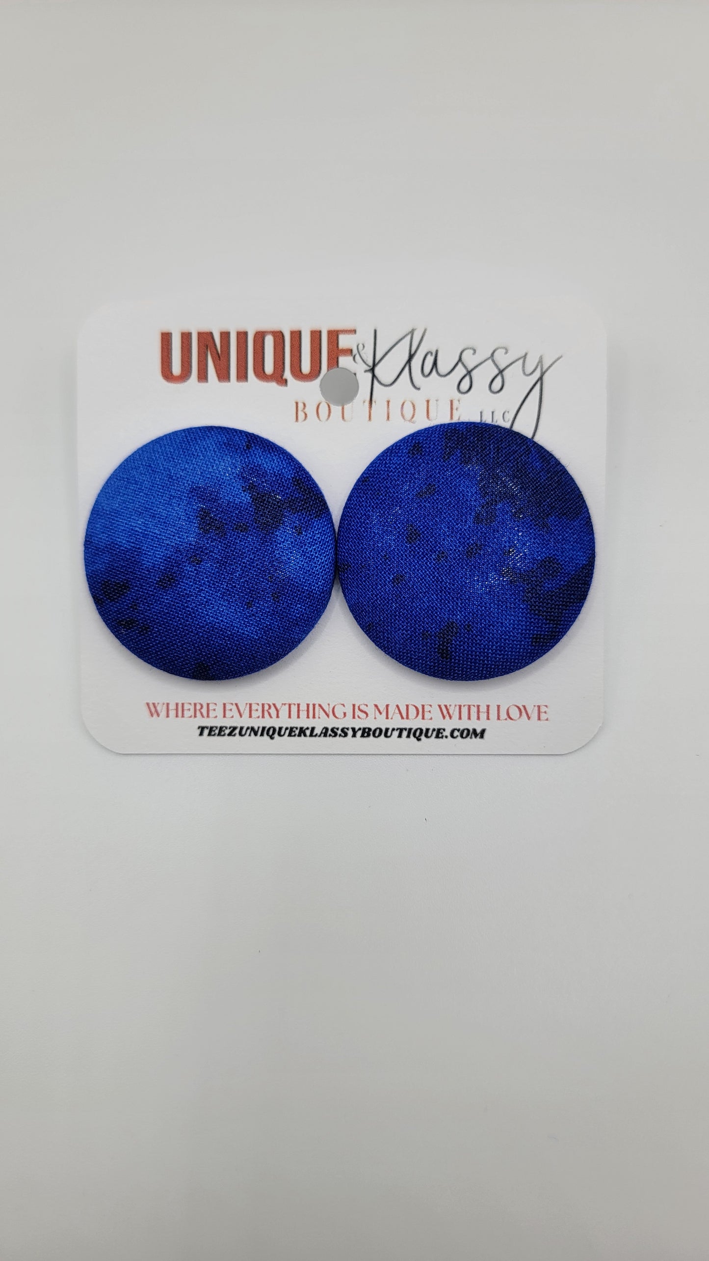 ❤️Teez Unique & Klassy Small Fabric Button Earrings❤️