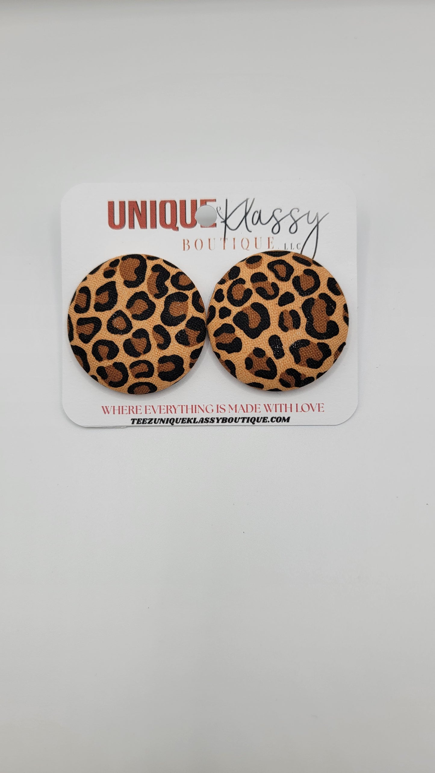 ❤️Teez Unique & Klassy Small Fabric Button Earrings❤️