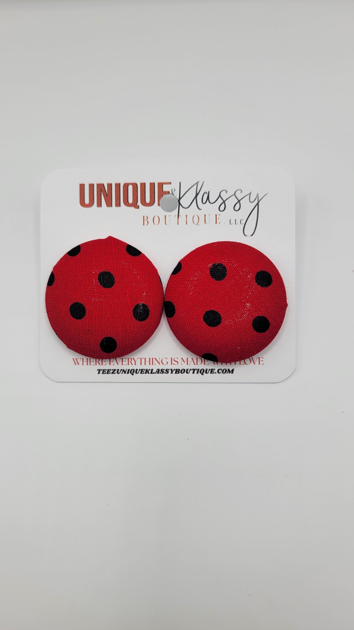 ❤️Teez Unique & Klassy Small Fabric Button Earrings❤️