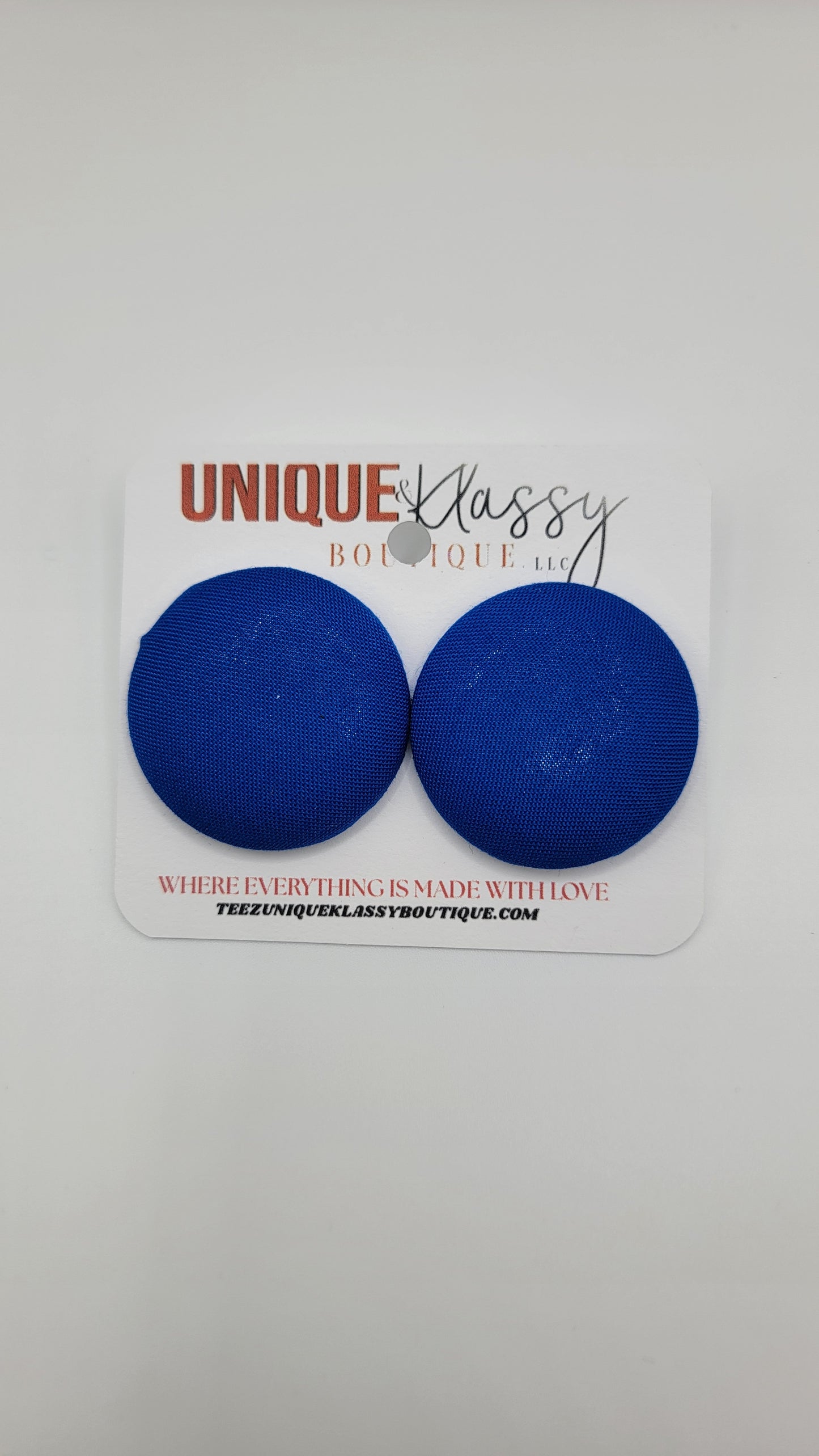 ❤️Teez Unique & Klassy Small Fabric Button Earrings❤️