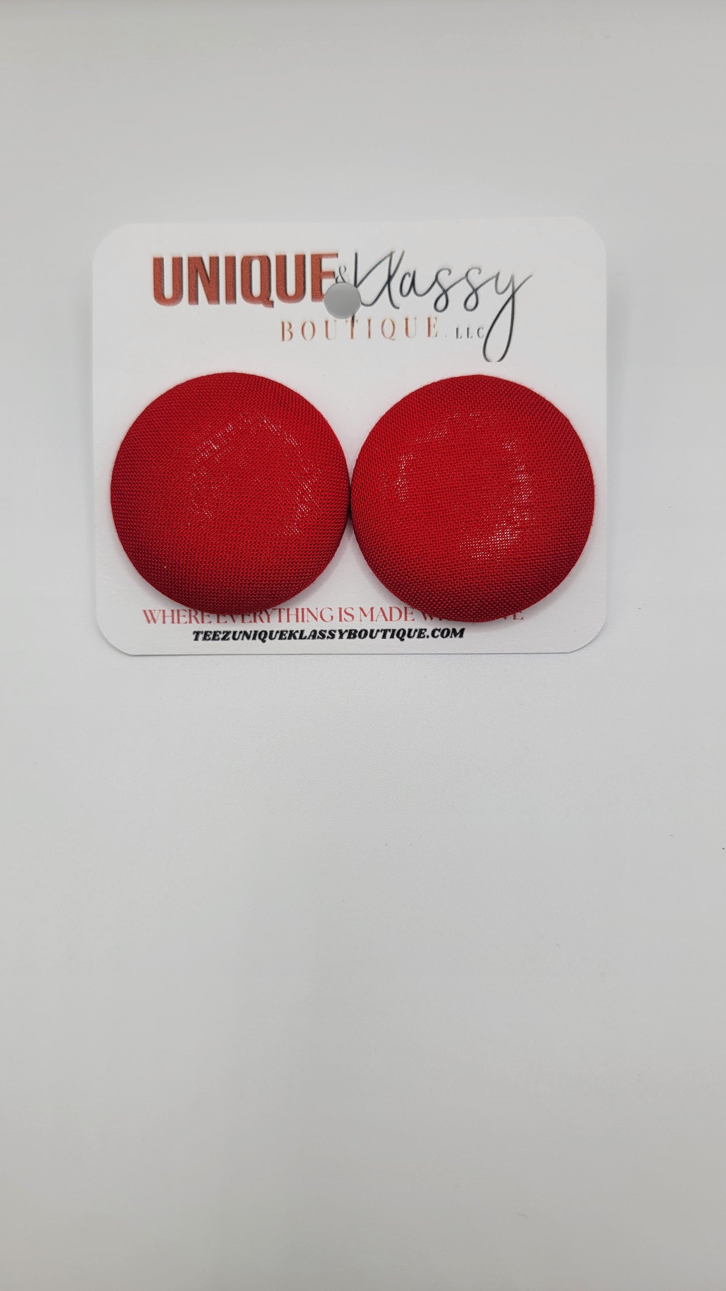 ❤️Teez Unique & Klassy Small Fabric Button Earrings❤️