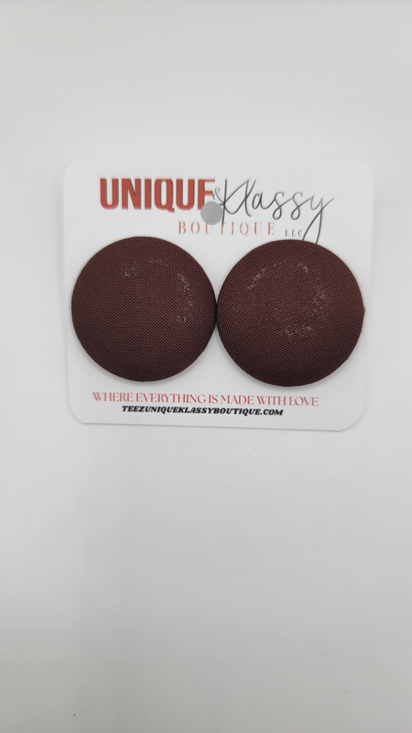 ❤️Teez Unique & Klassy Small Fabric Button Earrings❤️