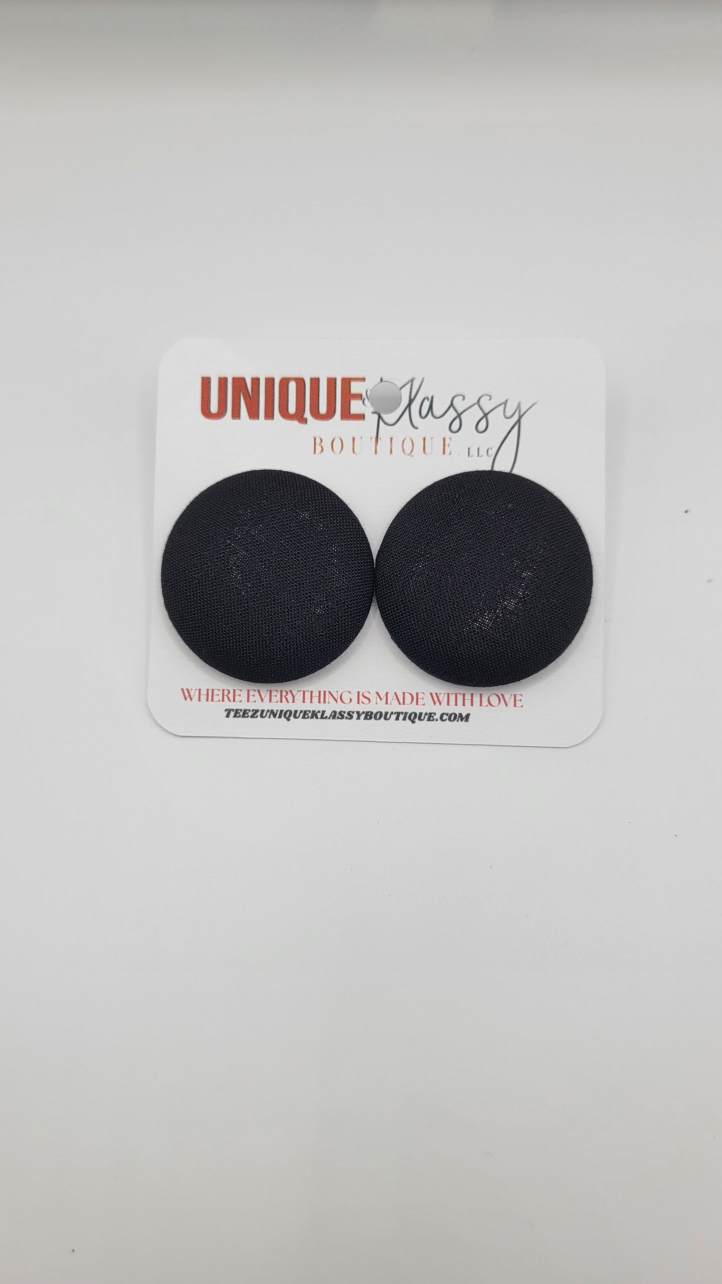 ❤️Teez Unique & Klassy Small Fabric Button Earrings❤️