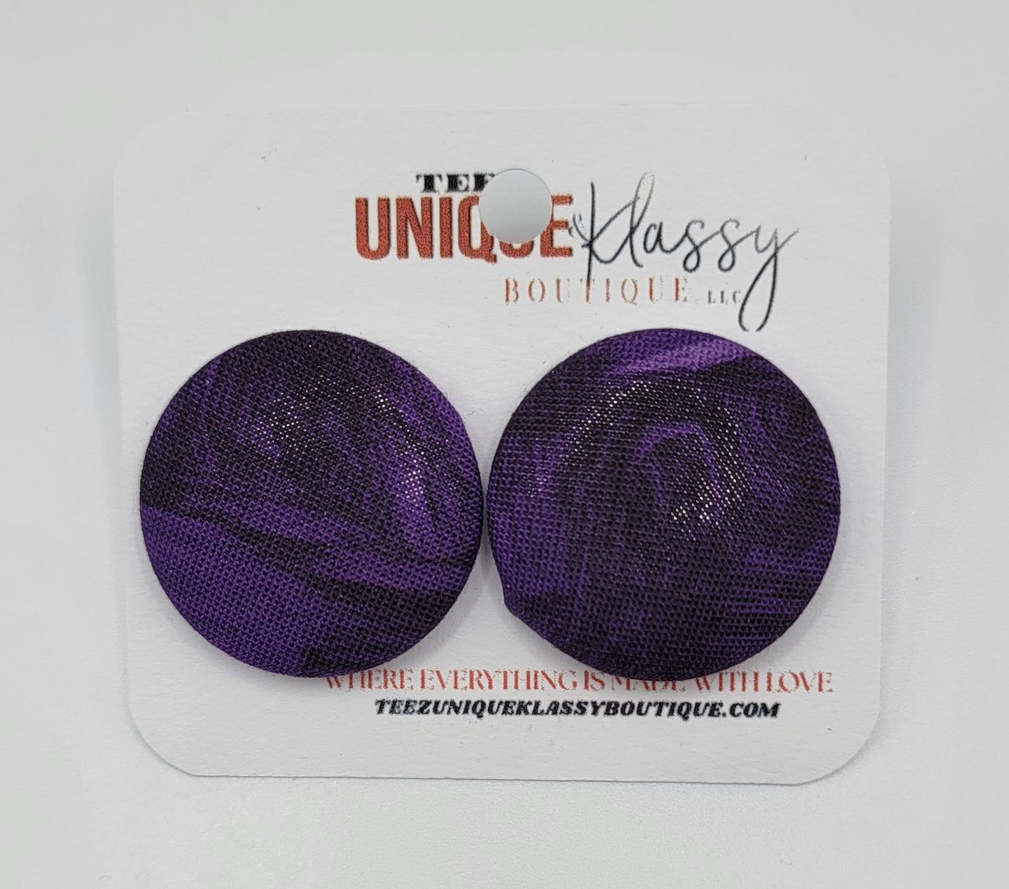 ❤️Teez Unique & Klassy Small Fabric Button Earrings❤️