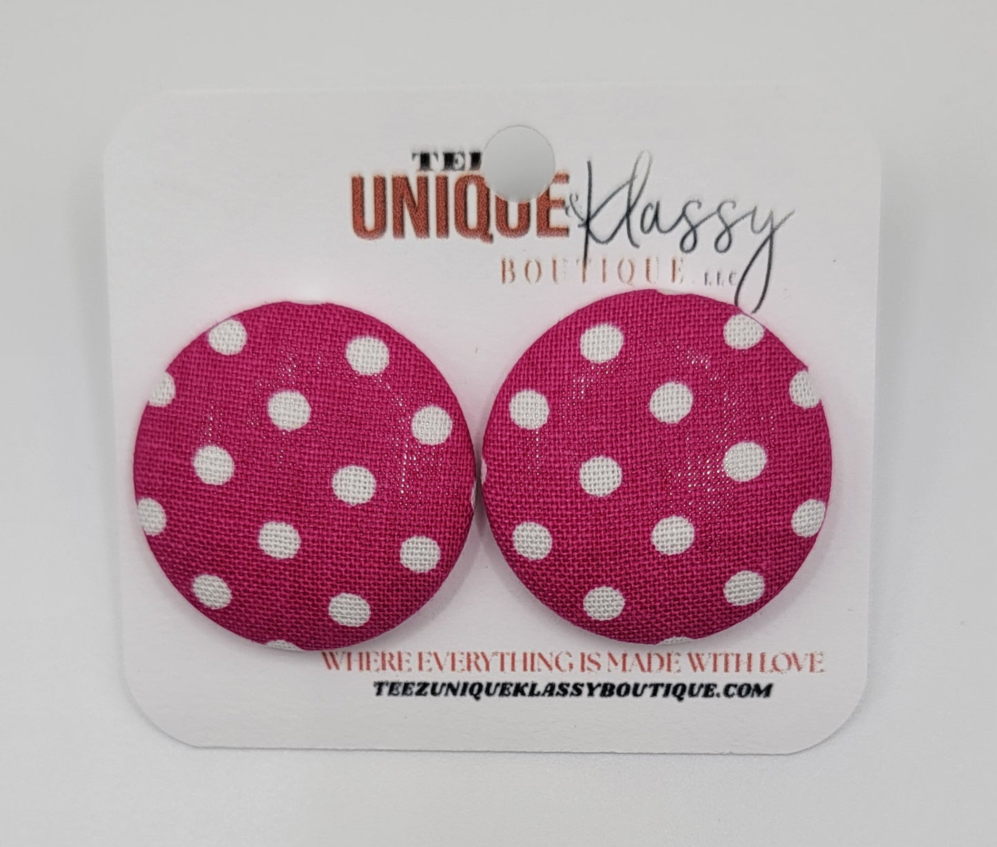 ❤️Teez Unique & Klassy Small Fabric Button Earrings❤️
