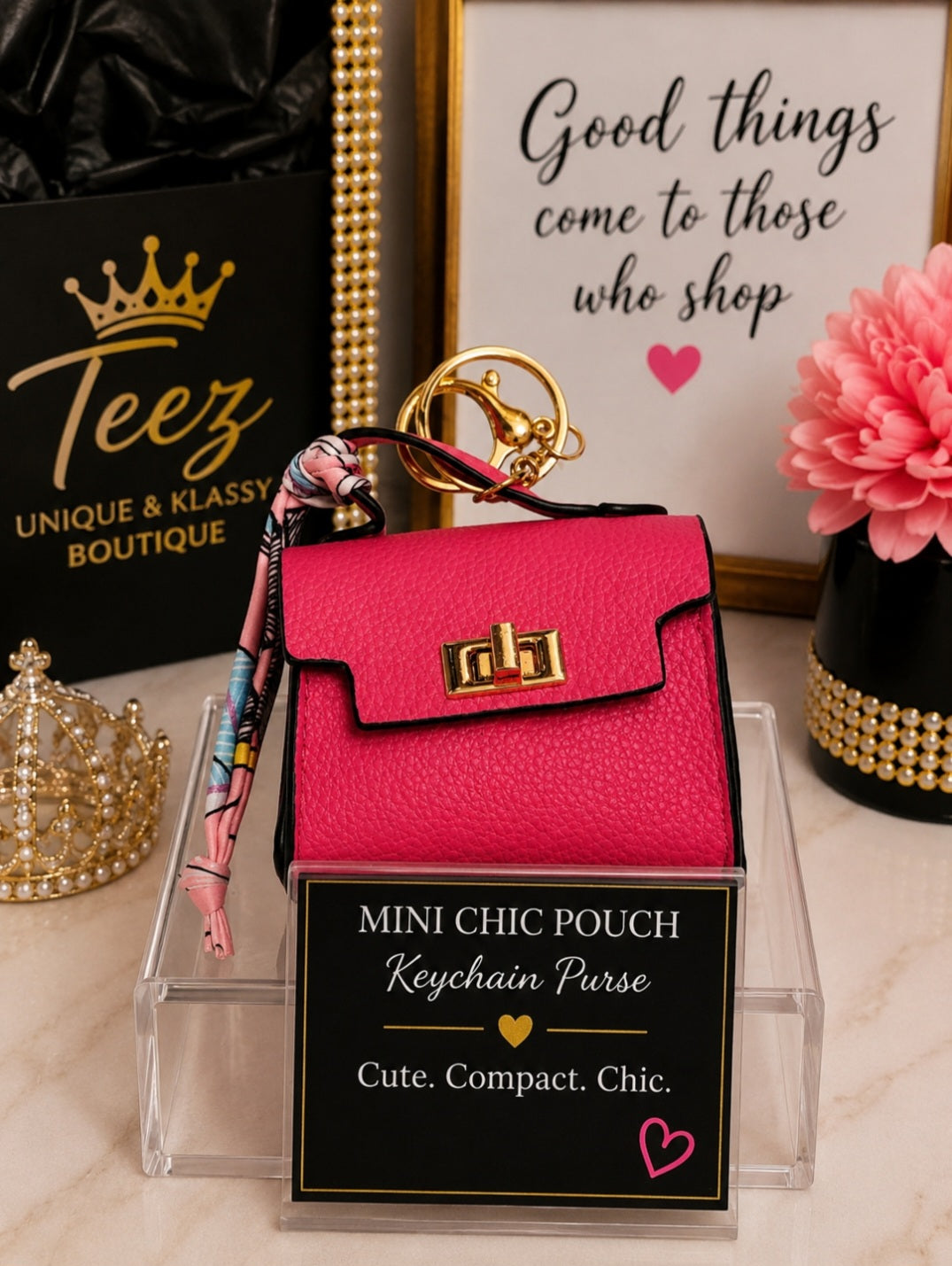 ❤️Teez Unique & Klassy Mini Chic Pouch Keychain Purses❤️