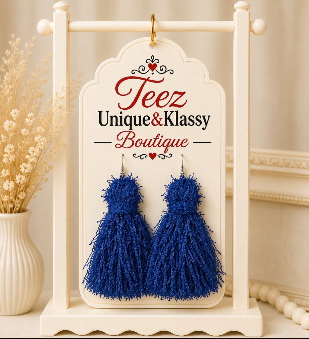❤️Teez Unique&Klassy Made With Love Fringe Tassel Earrings❤️