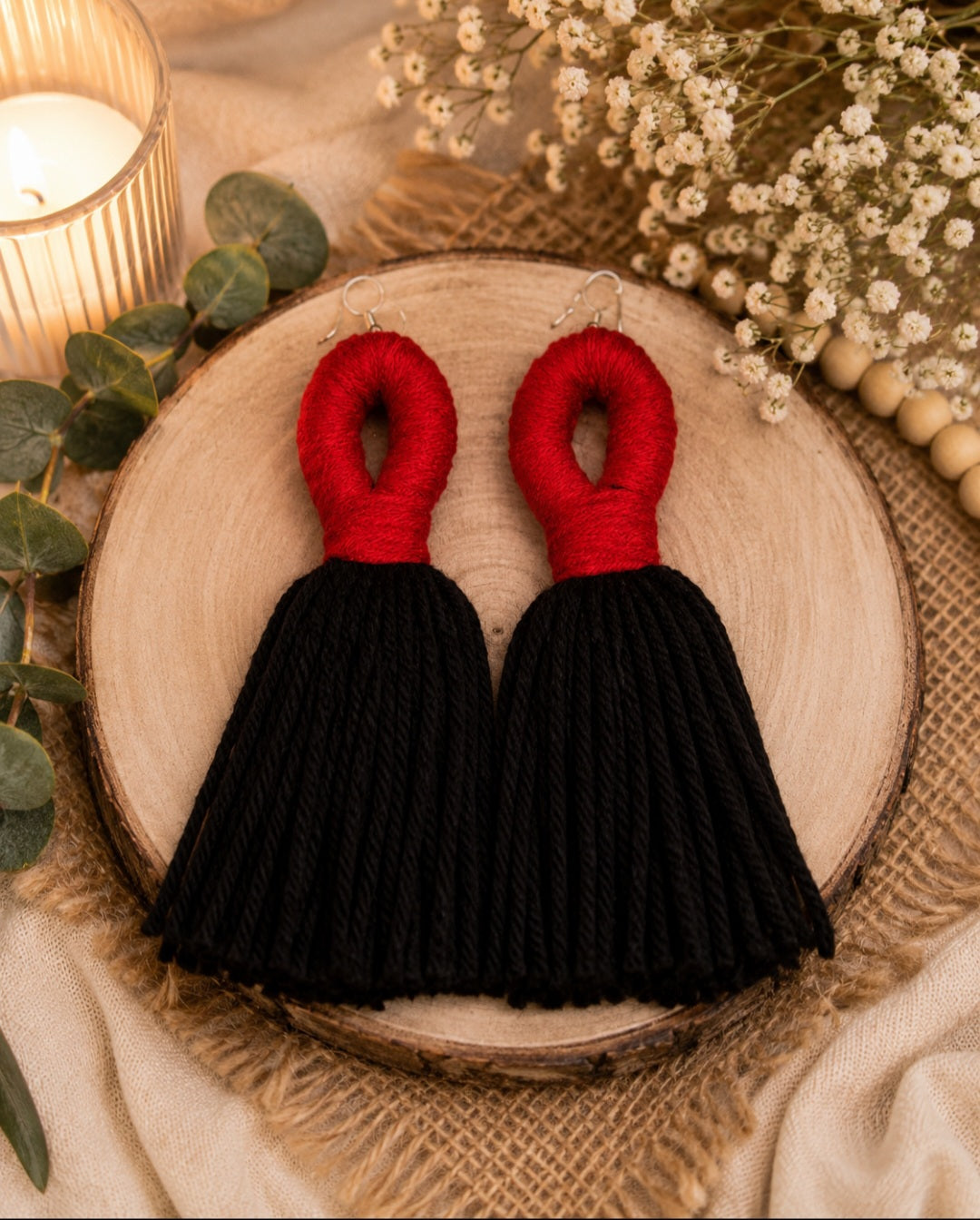 ❤️Teez Unique & Klassy Made With Love Loop Tassel Earrings❤️