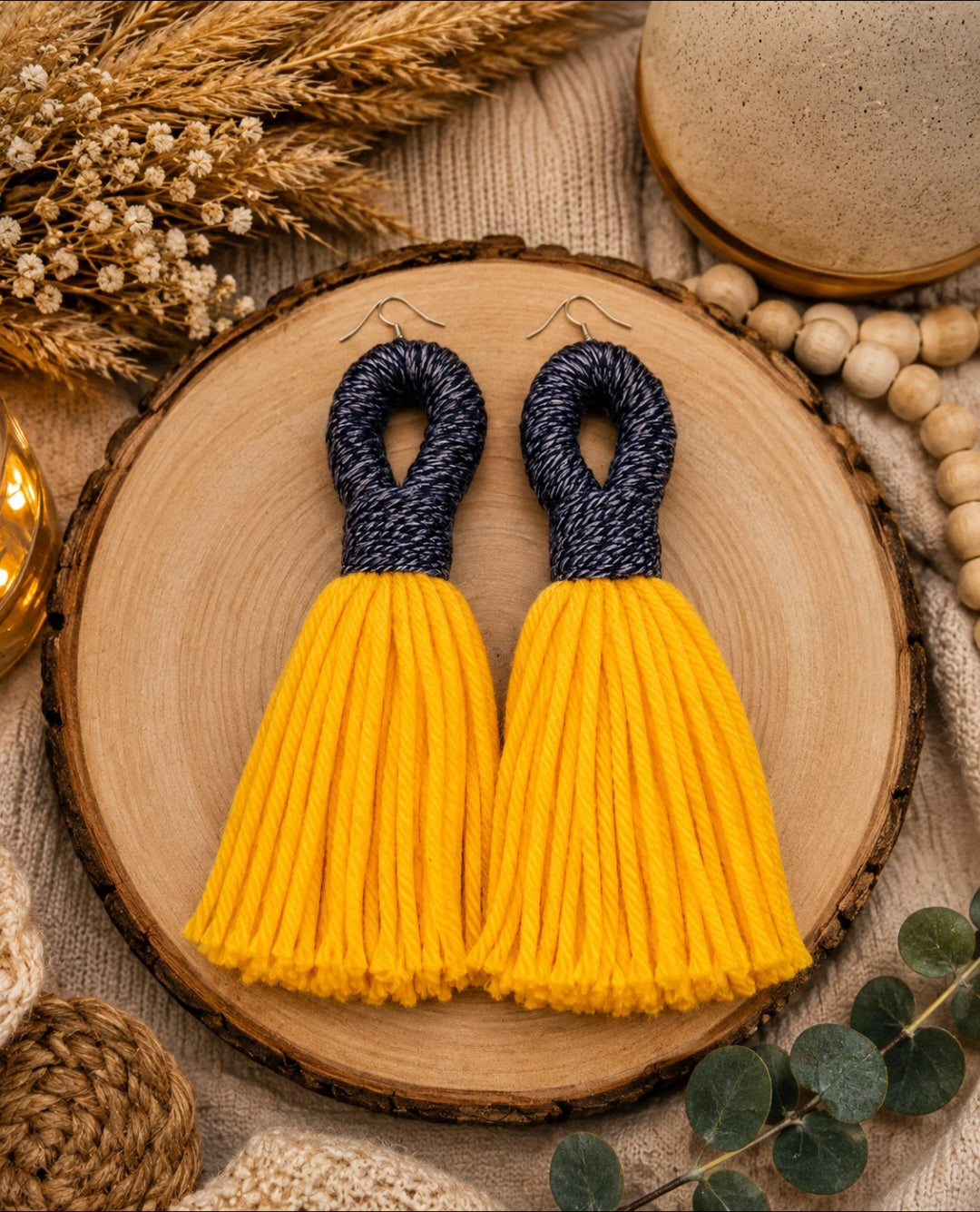 ❤️Teez Unique & Klassy Made With Love Loop Tassel Earrings❤️