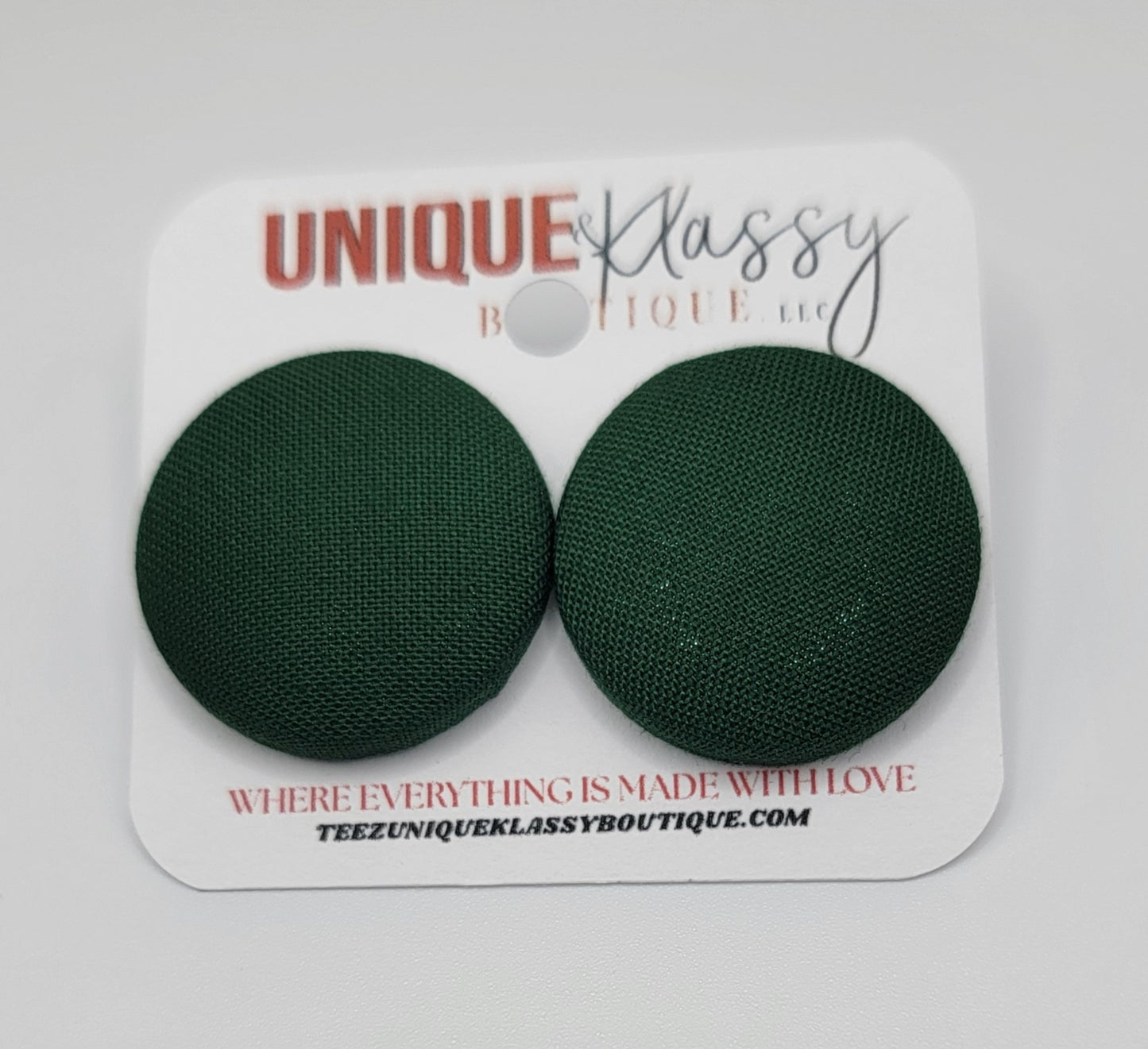 ❤️Teez Unique & Klassy Small Fabric Button Earrings❤️