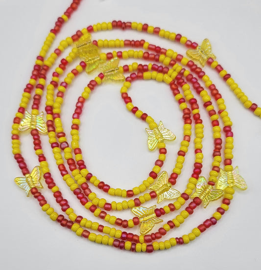 📿Red Sunny Kiss Flutter Body Adornment Waist Beads📿