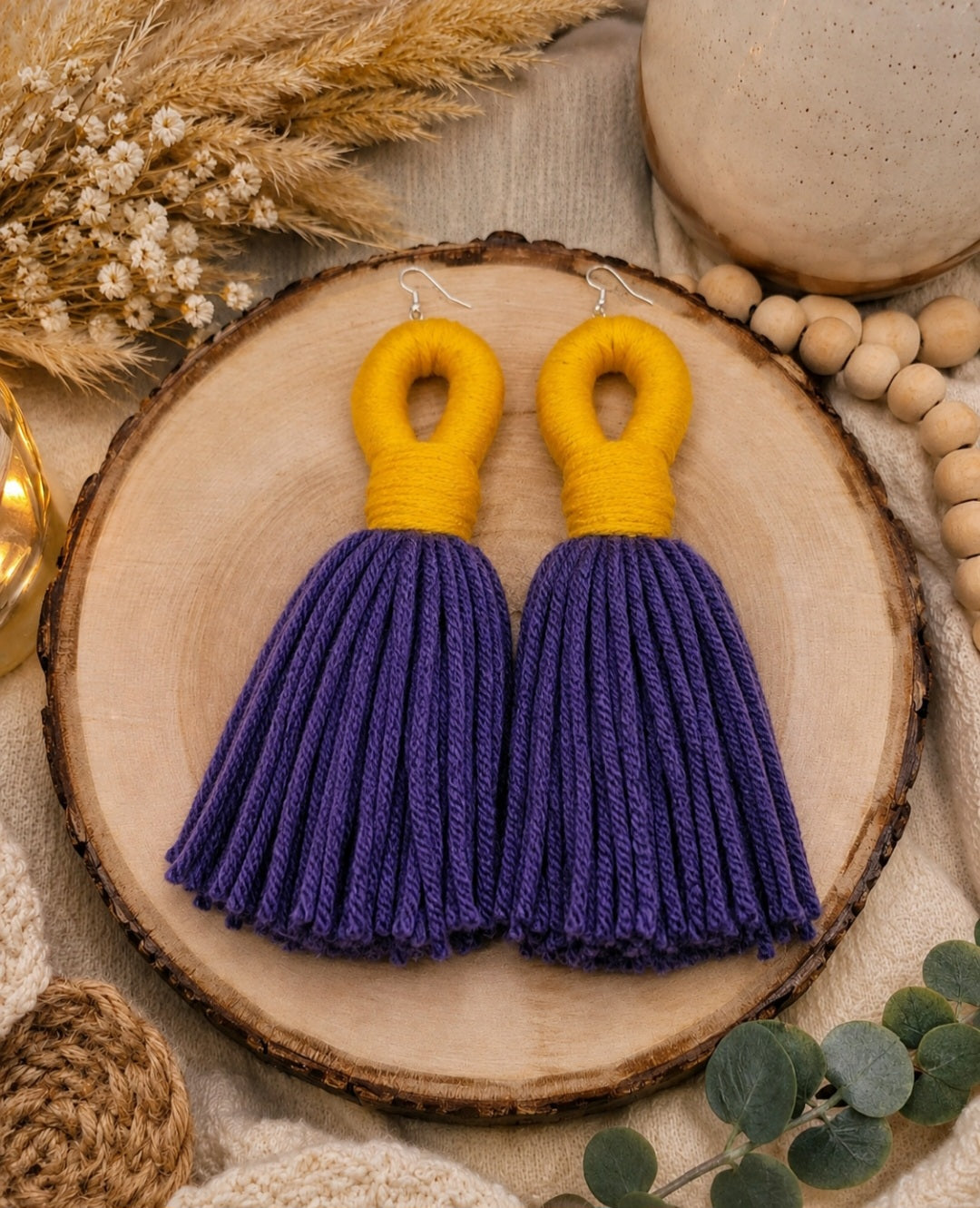 ❤️Teez Unique & Klassy Made With Love Loop Tassel Earrings❤️