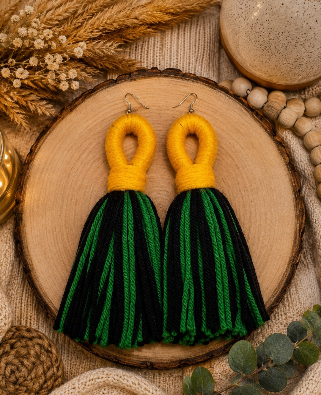 ❤️Teez Unique & Klassy Made With Love Loop Tassel Earrings❤️