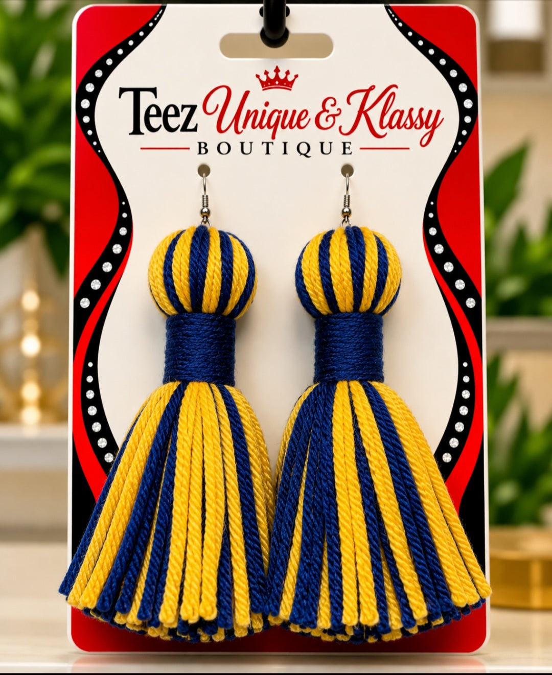 ❤️Teez Unique & Klassy Made With Love Long Barrel Tassel Earrings❤️