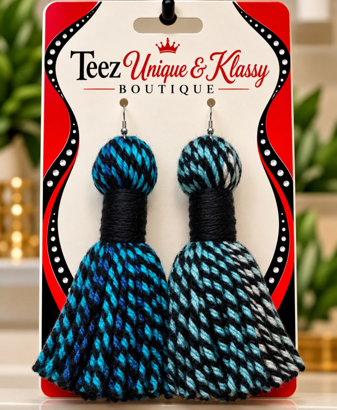 ❤️Teez Unique & Klassy Made With Love Long Barrel Tassel Earrings❤️