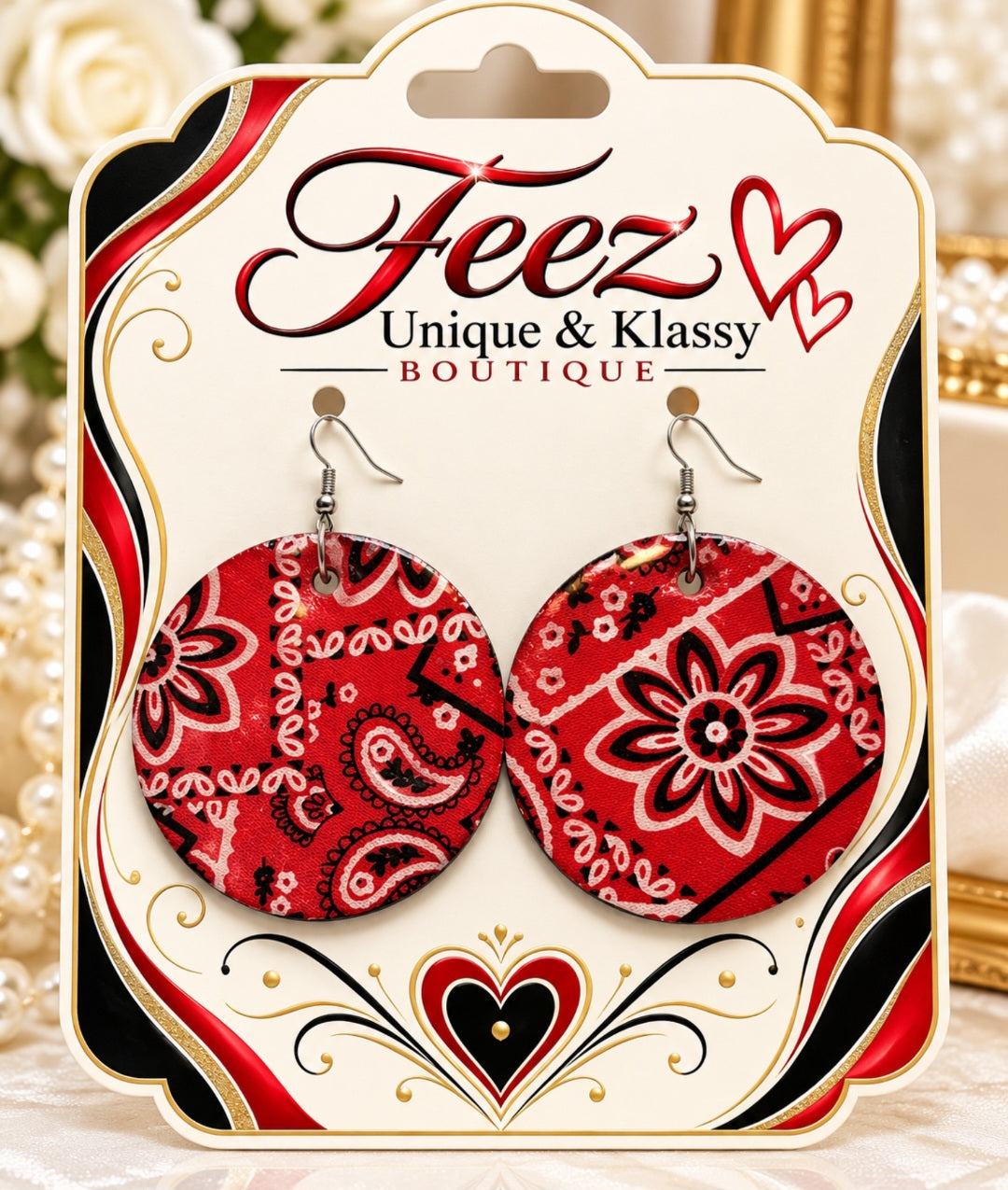 ❤️Teez Unique & Klassy Made With Love Large Wood Earrings❤️