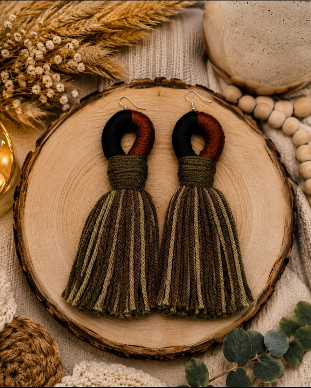 ❤️Teez Unique & Klassy Made With Love Loop Tassel Earrings❤️
