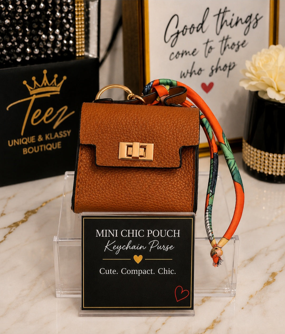 ❤️Teez Unique & Klassy Mini Chic Pouch Keychain Purses❤️